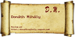 Donáth Mihály névjegykártya